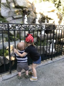 children hugging at Disneyland