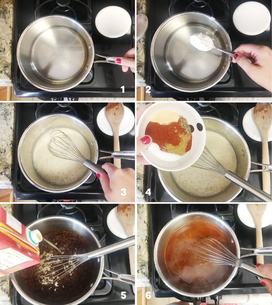 step by step pictures of how to make the enchilada sauce