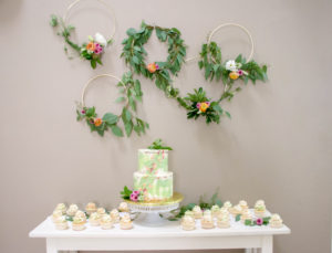 cake display at wedding shower