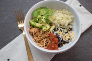 mexican chicken used in a burrito bowl