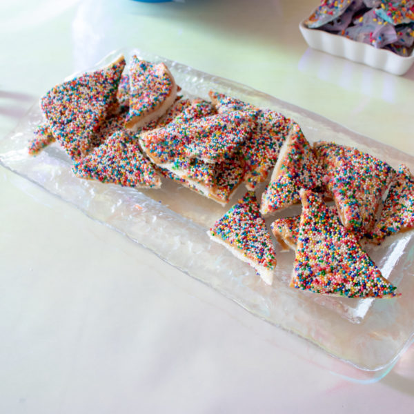 fairy bread served at unicorn party