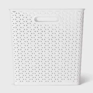 white bin for pantry organization