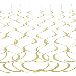 gold swirly decor hangings