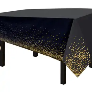 black table cover with gold specks