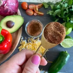Homemade Taco Seasoning in a measuring spoon