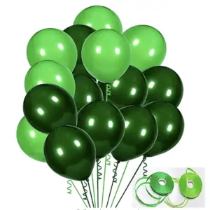 various green balloons