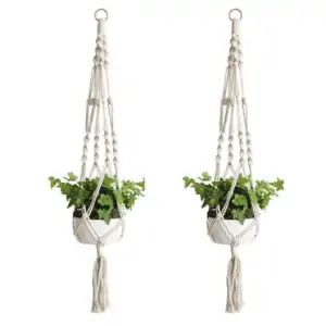 two pack of macrame plant hangers
