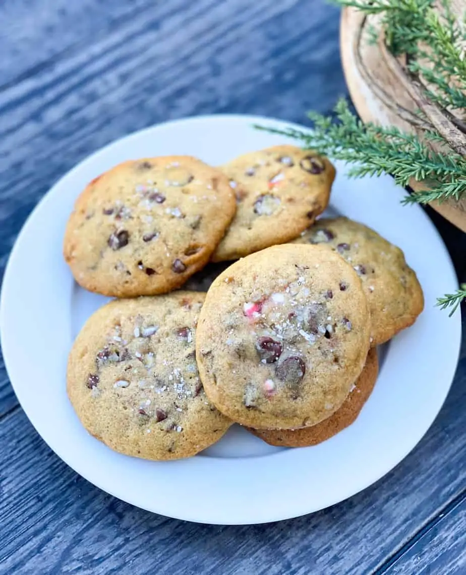 chocolate chip peppermint cookies are perfect for Christmas